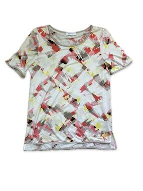 Calvin Klein Abstract Print Short Sleeve Top